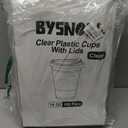 BYSNOW 100 Pack 16 oz Clear Plastic Cups with Lids, Disposable Iced Coffee Cups with Sip Lids, Sturdy Plastic Smoothie Cups for Cold Drinks