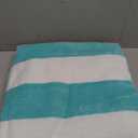 cabanana Large Oversized Beach Towel - 35 x 70 Inch Cotton Pool Towel, Turquoise Striped Soft Cabana Swim Towel