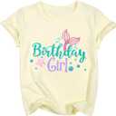 Birthday Girl Shirt Magical Castle Tshirt Birthday Shirts for Kids Funny Birthday Party Gift Tees Cute Graphic Tops (4-5T, D-pink Apricot)