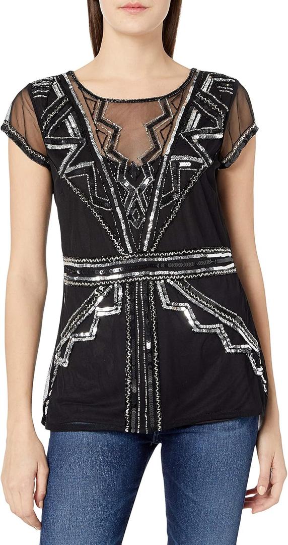 Angie Women's Short Beaded Top (L)