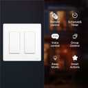 MOES Smart Single Pole Light Switch, 2.4GHz WiFi Wall Switch, Needs Neutral Wire, Multi-Control, Smart Life/TUYA APP Control, Voice Control with Alexa/Google Home, White 2 Gang