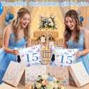 Kathfly Cojines para 15 Aos De Quinceaera Decoration 16 x 16 Inche Blue Quinceaera Pillow Gifts Mis Xv Aos Throw Pillow Sweet for Daughter Sister Friend 15th Birthday Gifts