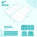 DANGHOOGY Wicker Chair Cushions, Waterproof Outdoor Loveseat Cushions for Patio Furniture, Tufted Wicker Furniture Cushions, 1 Loveseat and 2 U-Shaped Cushions, Teal