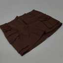Womens Mini Cargo Skirts Y2k Denim Skirt with Pockets Low Waist Button Jean Skirts for Women (Small, Brown)