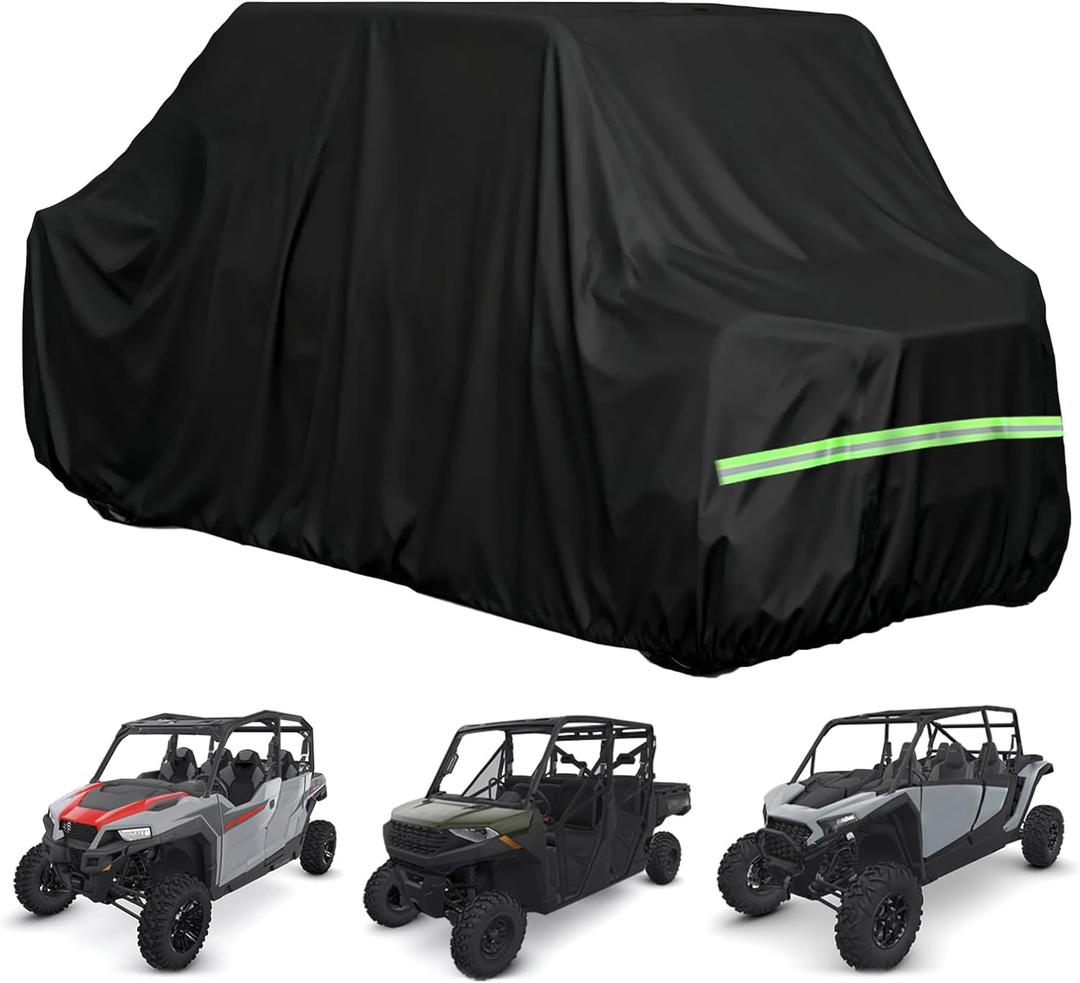 UTV Cover 4 Seater, Waterproof Heavy Duty 600D Side by Side Cover Compatible with Polaris Ranger Crew XP 1000 900 570 800 General RZR Defender Talon Teryx Mule 157" x 65" x 77"