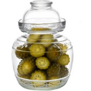 Glass Jar Fermentation Jar, 2.5L Pickle Jar with Water Seal Lid, Fermentation Kit Fermenter Starter Kit for Pickles, Wine Brewing, Pickling, Kimchi, Sauerkraut, Vegetables, Kombucha