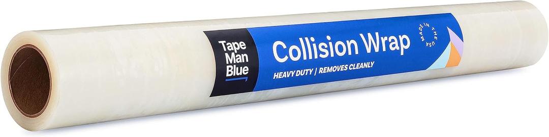 Crash Wrap, 36 inch x 100 feet, Clear Collision Wrap for Vehicles & Car Windows, Removes Cleanly, Made in America