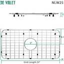 Serene Valley 25-1/8" x 12-7/8" Sink Grid, Centered Drain with Corner Radius 1-1/2", NLW2513C