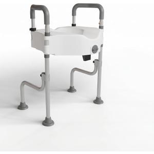 Extra Wide Elevated Toilet Seat Riser with Handles for Seniors - Height Adjustable Raised Toilet Seat, Heavy Duty Support for Elderly, Post Surgery & Handicap
