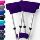 Vive Premium Crutch Pads & Hand Grips - Comfortable, Breathable, Machine Washable Padding - Moisture Wicking & Odor Reducing Pillow Accessory Covers for Adult & Youth Walking Crutches (Purple)