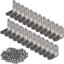 24 Pieces Stainless Steel Corner Braces (1.57 x 1.57 inch40 x 40 mm) Joint Right Angle Bracket Fastener L Shaped Corner Fastener Joints Support Bracket, 96 Pieces Screws Included