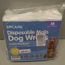 XPCARE 50 Count Disposable Male Dog Diapers, Male Dog Wraps, Super Absorbent Leak Proof Fit (Medium)