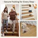 4PCS Non-Slip Stair Treads - 8"x30" Edging Stair Treads for Wooden Steps Washable Peel and Stick Indoor Stairs Tread Rug Stain Resistant Staircase Mat for Kids and Pets (4pc, Brown)