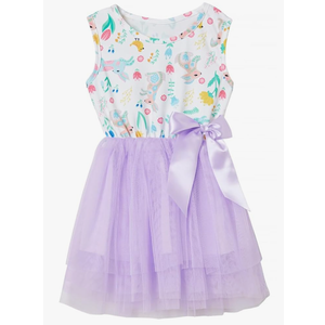 Niyage Little Girls Sleeveless Floral Princess Dress Tulle Tutu Sundress Size 120
