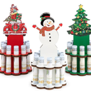 3 Pcs Christmas Money Holder, Wooden Money Holders, Christmas Ornament Money Holder with 10 Holes Cake for Table Decor Personalized Money Cash Gift Can be Written On The Back