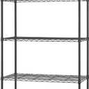 14" D36" W72" H Wire Shelving Unit Commercial Metal Shelf with 5 Tier Adjustable Layer Rack Strong Steel for Restaurant Garage Pantry Kitchen Garage Black
