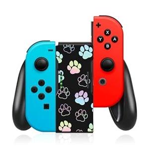 Lotadilo Joy-Con Grip for Nintendo Switch/Switch Oled - JoyCon Comfort Hand Grips Controller for Women Girls Teen Boys Cute Cartoon Design, Dog Paw