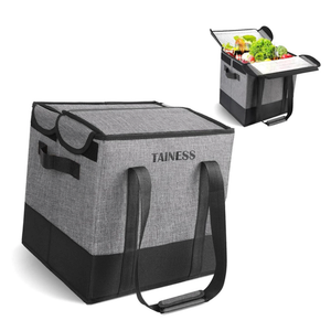 FREEAMG Insulated Grocery Bags Collapsible Grocery Tote Bags for Shopping Wear Resistant Foldable Cooler Grocery Bags for Frozen and Hot Food Camping Bags
