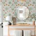 VEELIKE Vintage William Morris Wallpaper Peel and Stick Boho Daisy Floral Wallpaper for Bedroom Bathroom 17.7''x118'' Self Adhesive Removable Flower Wall Paper Floral Contact Paper for Cabinets Drawer