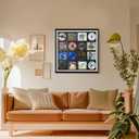 CD Case, DVD Display Rack, CD/DVD Case Display Frame, Signed Album Display Frame, Disc Collection Display, Multimedia wall Art, Can be stored on 8 Discs and 8 Covers.24.8X 24.8X 1.77,Black,1 Pack