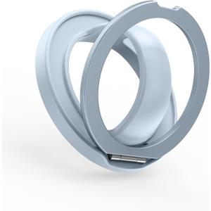 Magnetic Phone Grip, 360 Rotation & 180 Flip Universal Phone Ring Stand, Silicone Phone Ring Holder for Back of Phone for iPhone 17/16/15/14/13/12 Pro Max/Plus, Blue