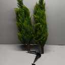 3.2Ft UV-Resistant Artificial Cedar Topiary Trees with Ground Spike, Set of 2 Faux Cypress Trees Artificial Shrubs Fake Pine Bushes for Indoor Outdoor Garden, Patio Decor