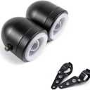 Motorcycle Headlight Assembly LED Double Front Head light with Mounting Brackets Assembly, Front LED Headlamp with DRL High/Low Beam