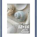An&He 12x16 inch Picture Frame, Blue Simple Photo Frame for Decorative Artwork, Suitable for Tabletop, Desk, Bookshelf and Wall Display, Photo Gallery Decor
