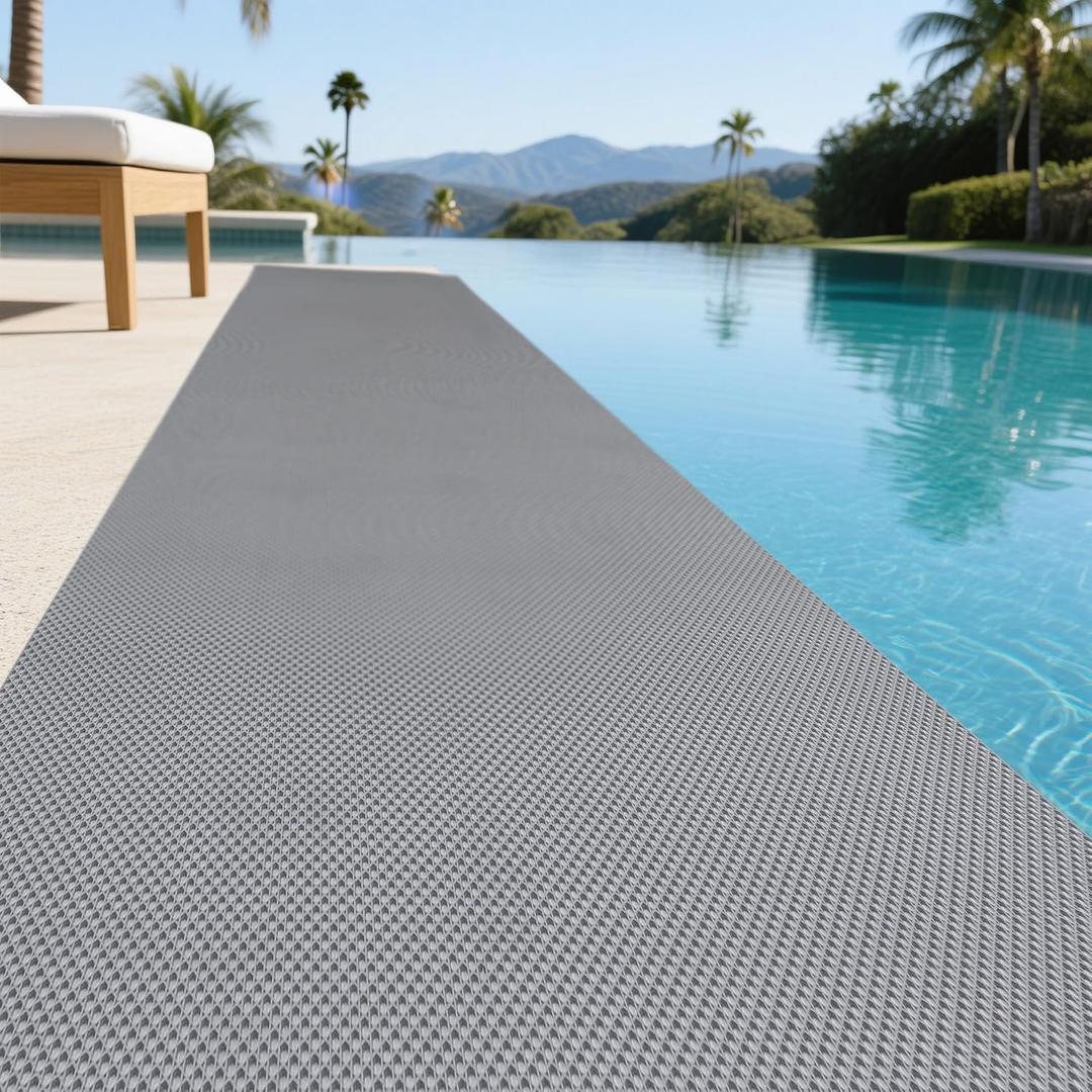 Non-Slip Drainage Pool Floor Mat 3x10FT Rubber Wet Area Mat