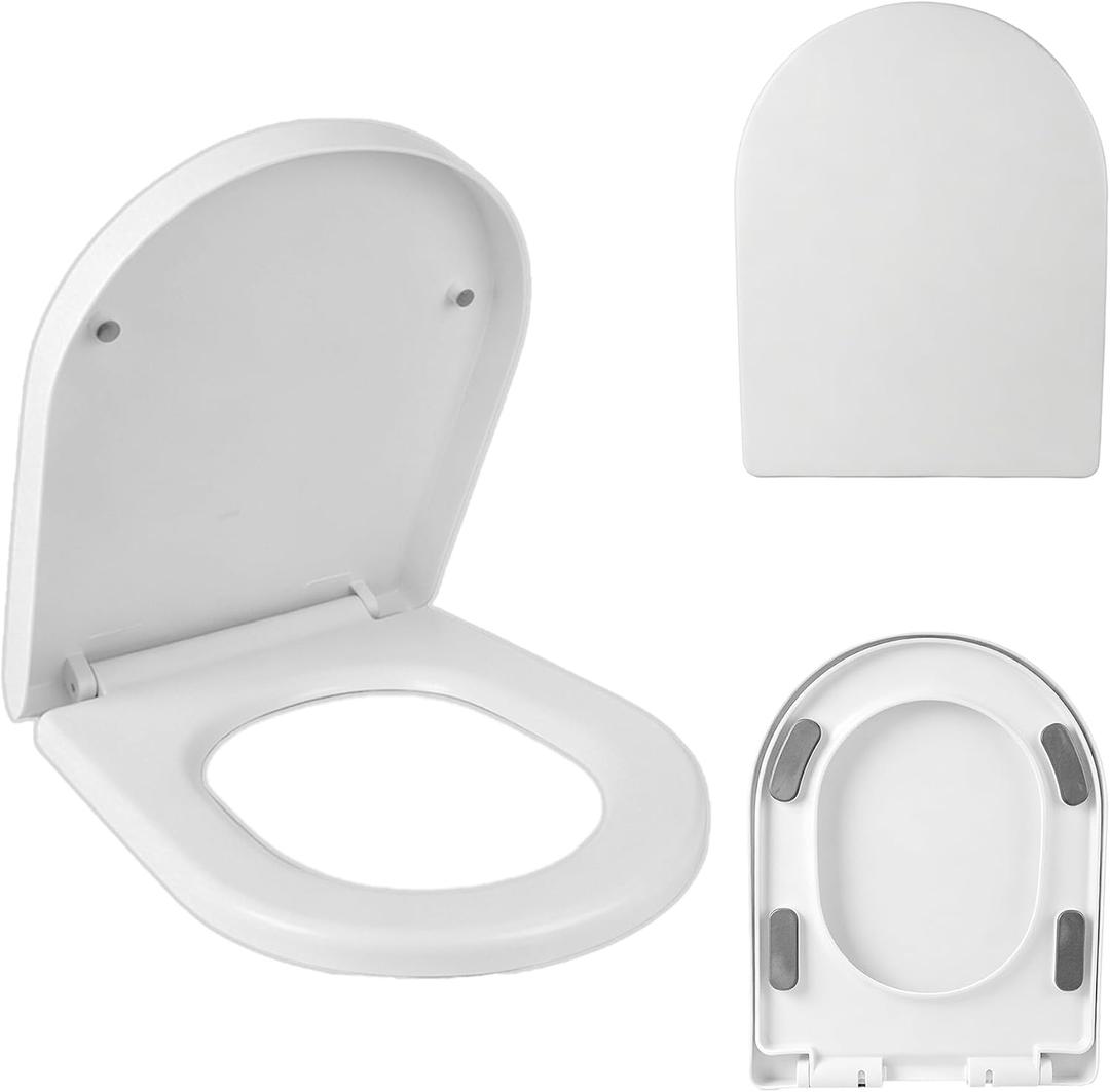 D type soft closed toilet seat quick release for easy cleaning | fading and anti yellowing extended toilet seat cover,suitable for use in households,homestays,and new homes