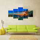 New Mexico Canvas Wall Art New Mexico Landscape Wall Decor Mountains Picture Print Nature Poster Painting Framed Office Home Living Room Bedroom Decoration 5 Panel(60''Wx32''H), 60L" x 32W"