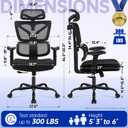 Hayelf Ergonomic Office Chair, High Back Mesh Computer Chair with Comfortable Adaptive Lumbar Support, Built-in Coat Hanger, SGS Class 4 Gas Lift, Heavy Duty 300lbs for Long Hours Home Office, Black