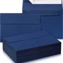 Harloon 100 Pcs A9 Invitation Envelopes 5.75 x 8.75 Inch Self Adhesive Wedding Invitation Envelopes Paper Greeting Card Envelope for Photos Letters Baby Shower Office 110 Gsm Paper (Navy Blue)