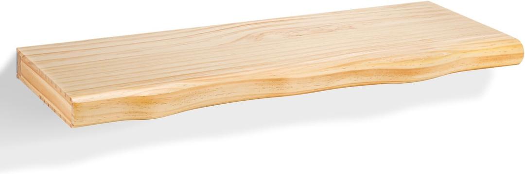 AZSKY Live Edge Floating Shelves for Wall, 36 Inch Floating Shelf, Farmhouse Decor Thick Unique Wood Shelf for Storage Living Room Bedroom Kitchen-Wall Shelf Set of 1 Natural Pine