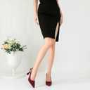 Susanny Slingback Kitten Heels Elegant Dressy Pumps for Women Closed Pointy Toe Sexy Chunky High Heels Wedding Bride Prom Party Dress Shoes (Red)