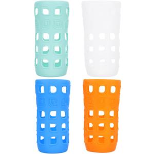 DOITOOL Silicone Bottle Sleeves 4 Pack - Protective Sports Water Bottle Covers Heat Insulation Slip Resistant Sleeves for Glass Bottles 5.90 X 2.55 X 2.55 Inches