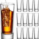Ruckae 12 Pack 2 OZ Shot Glasses Set Clear Shot Glasses Bulk with Heavy Base Bar Cylinder Glass Shot Cups for Vodka Tequila Whiskey Liquor Cocktail (Cylinder Shaped)