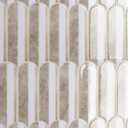 CRE8TIVE 16 Sheets Long Fish Scale Backsplash Tile for Kitchen Peel and Stick Stick on Backsplash for Kitchen 12"x12" White Brown Peel and Stick Tiles Waterproof 3D Tile Stickers for Bathroom Renters