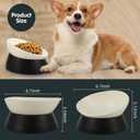 Bulldog Bowl Anti-Slip Dog Cat Dish Detachable Rubber Dog Bowl Pet Sterile Tilted Pet Feeder Slope Base (Black, 2 Cup (Small/Medium Dog)