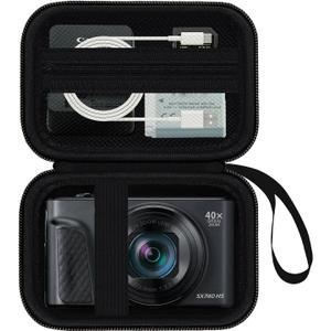 Camera Case for Canon PowerShot SX740/ SX730/ SX720/ SX620/ G7 X Mark II III Digital Camera, Camera Protective Box Hard Travel Storage Bag, Mesh Pocket fits Cable, Batteries, SD Card, Black