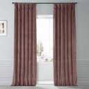 HPD HALF PRICE DRAPES Signature Plush Velvet Blackout Curtains for Bedroom (1 Panel), 50W X 96L Hotel Black Out Curtains for Living Room, Thermal Insulated Blackout Curtains for Windows, Rosehip