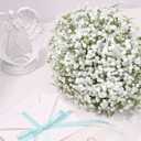50 Pcs Babys Breath Artificial Flowers, Baby Breath Flowers Artificial Bulk, Real Touch White Fake Flowers, Faux Babies Breath Gypsophila for Wedding Home Decor Floral Arrangement