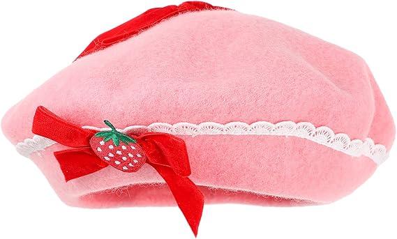 BESTOYARD 1pc Berets Beret Hat for Women & Kids with Design & Wool Material Kawaii Hat Hat Outfits for Girls Female Outdoor Decorative Hat Girls Bucket Hat Cap Pink