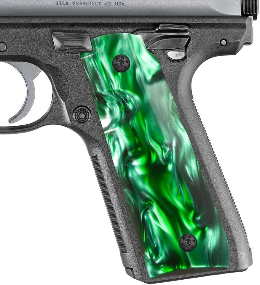 Cool Hand Ruger Mark IV 22/45 Lite Grips, High Polished Synthetic Green Pearl, Fits Generation 4 Rimfire Pistol NOT for Gen 3, Gold Screws Included