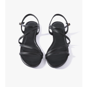 Mtzyoa Women Flat Sandals Dressy Strappy Gladiator Summer Ankle Strap Nude Open Toe Comfortable Wedding Casual Leather Ladies Party Trendy Vacation, Black, 37