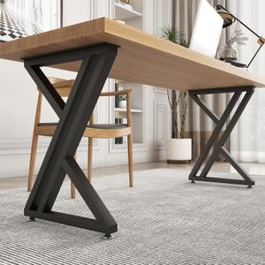 Metal Table Legs,28 Inch Triangle Shape Black DIY Table Legs,Industrial Wrought Iron Desk Base Legs, for Coffee Table, Bench, Night Stand, Office Table (Set of 2) 28" H x19.7W