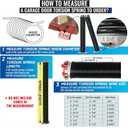 Right Hand WindRed Cone1.75" Garage Door Torsion Spring with Non-Slip Winding Bars & Gloves, Precision Electrophoresis Black Coated, for Replacement, MIN 16,000 Cycles (0.250x1.75''x39'')