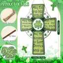2 x AceOrbit St. Patrick's Day Front Door Sign Decor Green Cross Wooden Welcome Hanger with Irish Blessing Vintage for Irish Holiday Indoor Outdoor Home Porch Wall Window Farmhouse