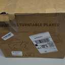 Record Player for Vinyl with 2 Build-in Speakers LP Vinyl Players Belt-Driven Vintage Turntables 3 Speed 3 Size, Wireless Bluetooth Playback, AUX-in,RCA Out, Headphone, Auto Stop Wood