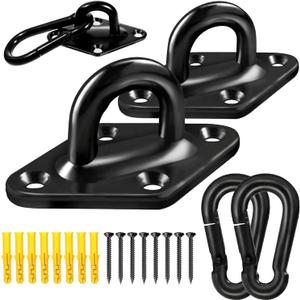 Upgraded Stainless Steel Hooks, 1800lb Heavy Duty Hammock Hanging Kit with Snap Hooks & Screws for Wall, Ceiling Mount (Indoor/Outdoor)